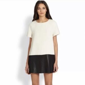 Alice and Olivia Women's Foster Leather Color Block Dress Size 2